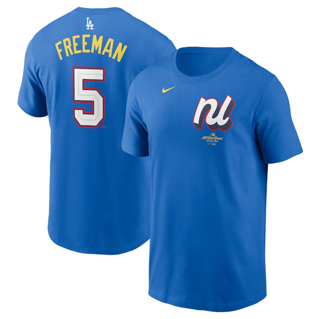 Men's Royal National League #5 Freddie Freeman 2025 All-Star Edition Name & Number T-Shirt
